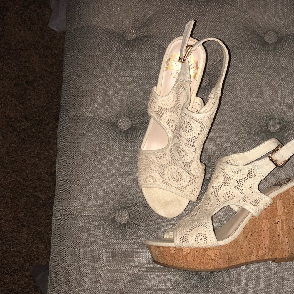 Fergalicious cream wedges